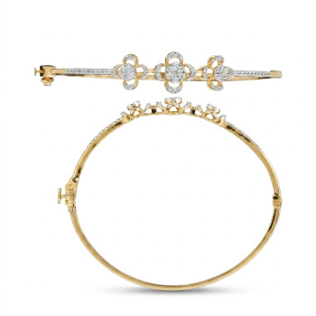 Exquisite Floral Natural Real Diamond Women Kada LNBR0113 | IGI Certified