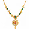 Vibrant Floral Lotus Yellow Gold Real Diamond Necklace with LNNS0284 | IGI Certified