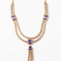 Charming Amethyst Accent Yellow Gold Real Diamond Necklace with LNNS0230 | IGI certified