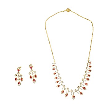 Radiant Natural Diamond Necklace Set – LNNS0067