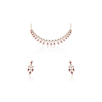 Radiant Natural Diamond Necklace Set – LNNS0067