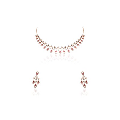 Radiant Natural Diamond Necklace Set – LNNS0067
