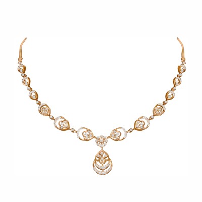 Artistic Real Diamond Rose Gold Necklace Set – LNNS0161
