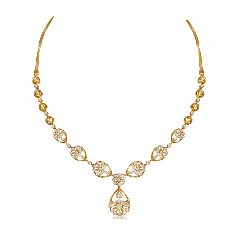 Exclusive Real Diamond Gold Necklace Set – LNNS0162