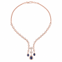 Brilliant Baguette Rose Gold Natural Diamond Necklace with LNNS0260 | IGI Certified