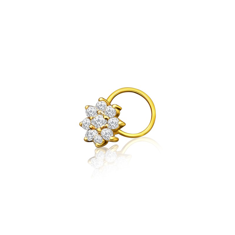 Real diamond nose pin by Nova Lustre Diamond