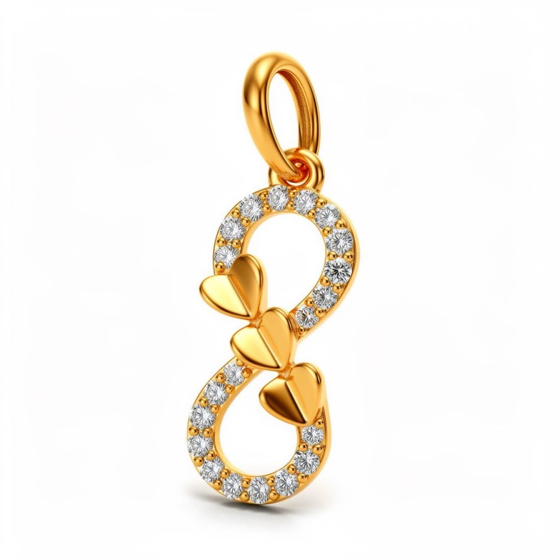 Infinity Heart Natural Diamond Pendant LNPS0421 | IGI Certified