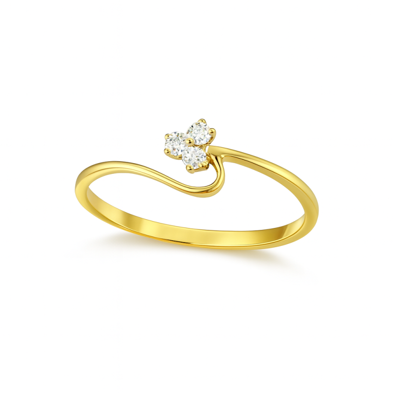 Wave Clover Natural Diamond Women Ring LNLR.RDMNLD | igi certified