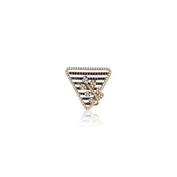 Triangle Sapphire Floral Natural Diamond Women Ring LNLR0612 | IGI CERTIFIED