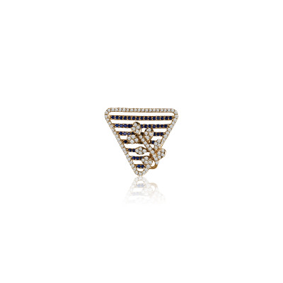Triangle Sapphire Floral Natural Diamond Women Ring LNLR0612 | IGI CERTIFIED