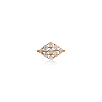 Oval Lattice Cluster Real Diamond Women Ring LNLR0613 | IGI CERTIFIED