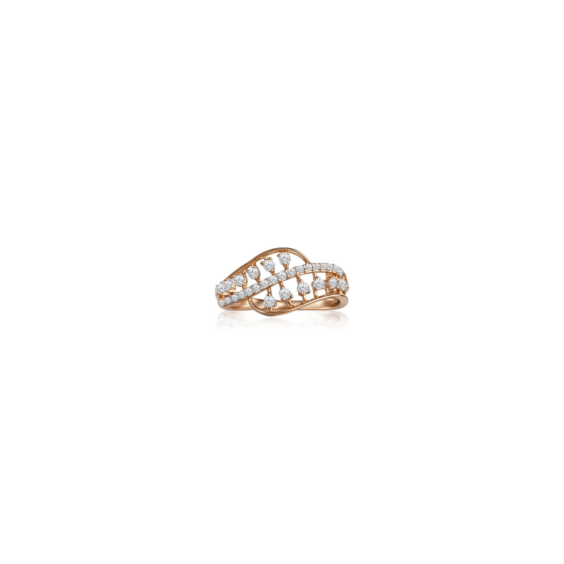 Twisted Teardrop Lattice Real Diamond Women Ring LNLR0616 | IGI CERTIFIED