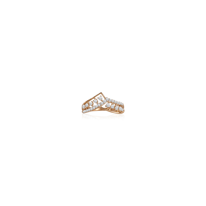 Multi Row Chevron Natural Diamond Women Ring LNLR0617 | IGI CERTIFIED