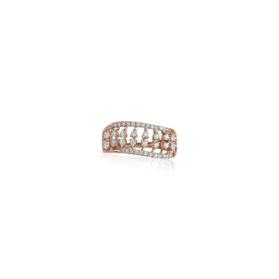 Heart Grid Openwork Natural Diamond Women Ring LNLR0618 | IGI CERTIFIED