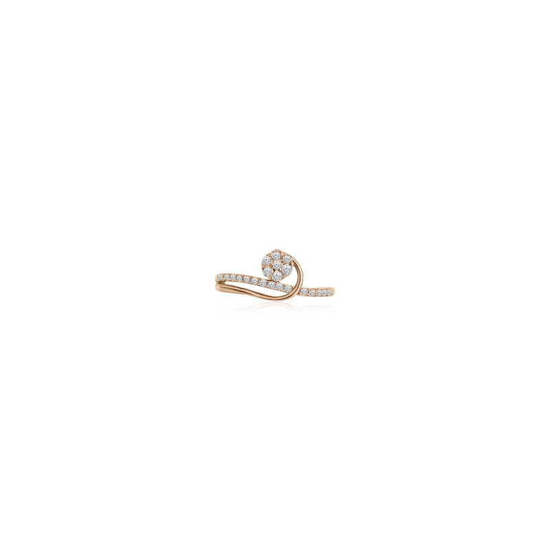 Asymmetric Swirl Cluster Real Diamond Women Ring LNLR0620 | IGI CERTIFIED