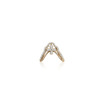 Cross Floral Arch Natural Diamond Women Ring LNLR0623 | IGI CERTIFIED