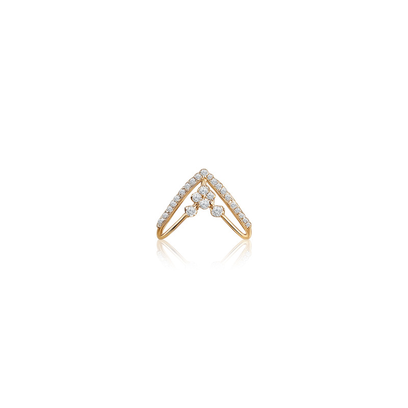Pointed Floral V Real Diamond Women Ring LNLR0626 | IGI CERTIFIED