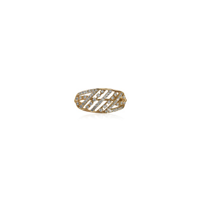 Geometric Lattice Oval Natural Diamond Women Ring LNLR0628 | IGI CERTIFIED