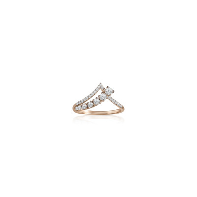 Graduated Chevron Natural Diamond Women Ring LNLR0631 | IGI CERTIFIED