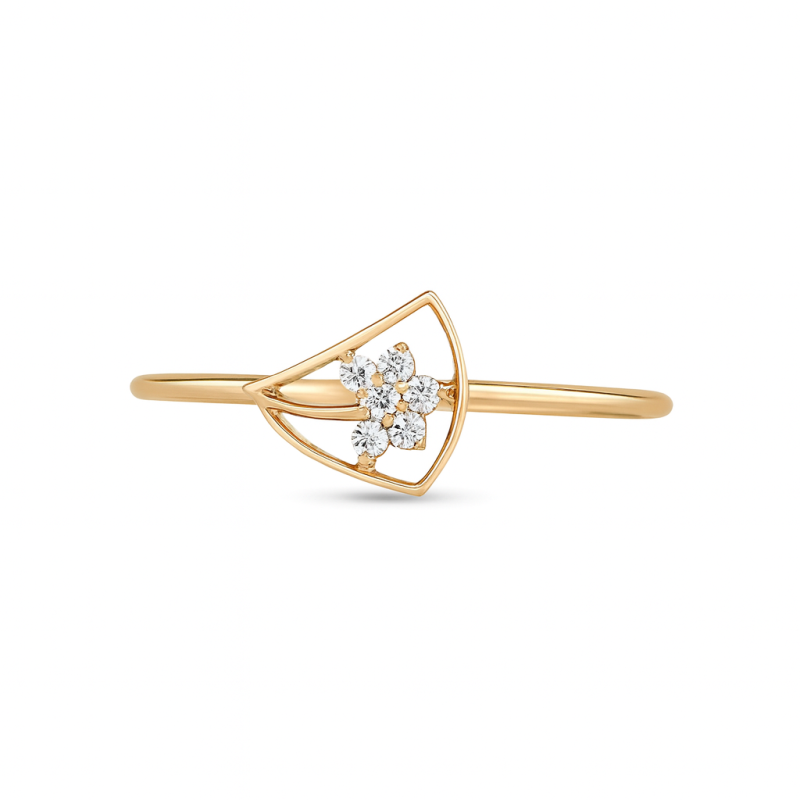 Triangle Flower Natural Diamond Women Ring LNLR1199 |IGI Certified
