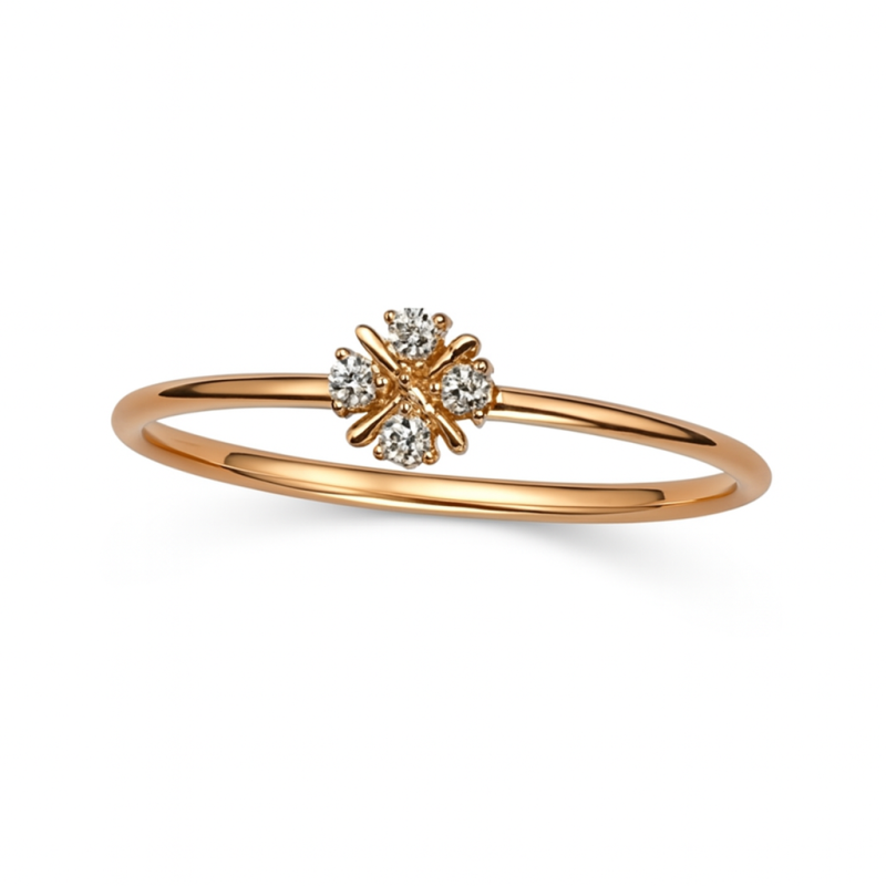 Four Stone Flower Real Diamond Women Ring LNLR1208 | IGI CERTIFIED