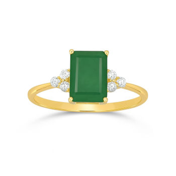 Emerald Center Real Diamond Women Ring LNLR1209 | igi certified
