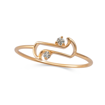 Abstract Wave Natural Diamond Women Ring LNLR1216 | IGI CERTIFIED