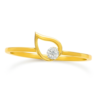 Leaf Solitaire Natural Diamond Women Ring LNLR1219 | IGI CERTIFIED