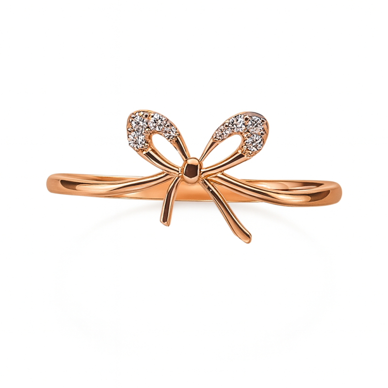 Diamond Bow Real Diamond Women Ring LNLR1227 | IGI Certified