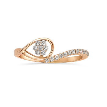 Twisted Flower Cluster Natural Diamond Women Ring LNLR1228 | igi certified