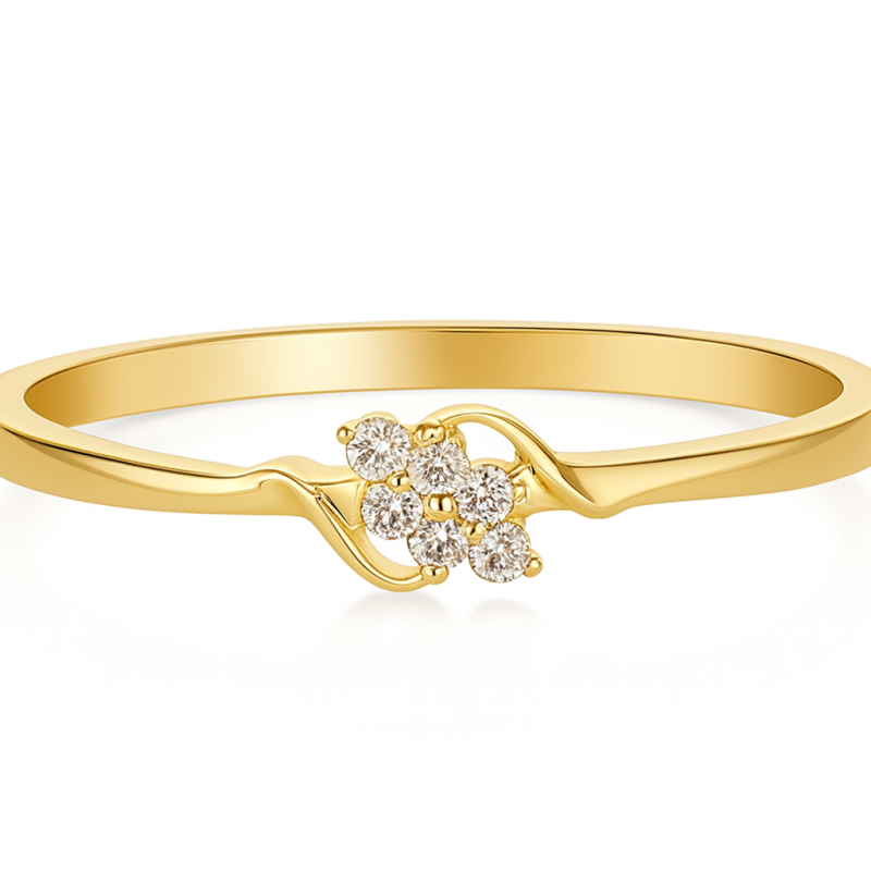 Side Floral Wave Real Diamond Women Ring LNLR1229 | igi certified