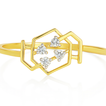 Interlocking Hex Natural Diamond Women Ring LNLR1233 | IGI CERTIFIED