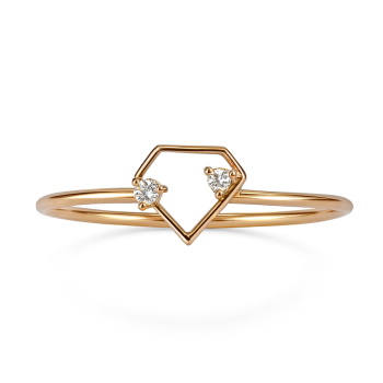 Open Hexagon Natural Diamond Women Ring LNLR1239 | IGI CERTIFIED