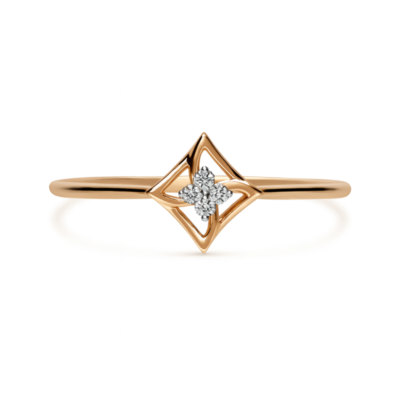 Kite Flower Natural Diamond Women Ring LNLR1245 | IGI CERTIFIED