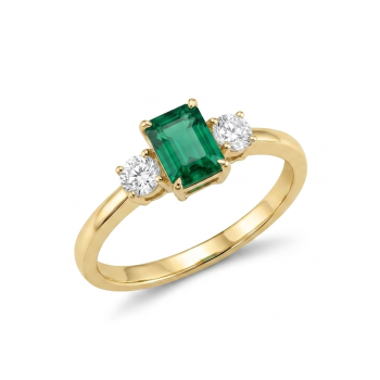 Emerald Side Real Diamond Women Ring LNLR1246 | IGI CERTIFIED