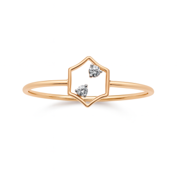 Pentagon Dual Natural Diamond Women Ring LNLR1247 | IGI CERTIFIED