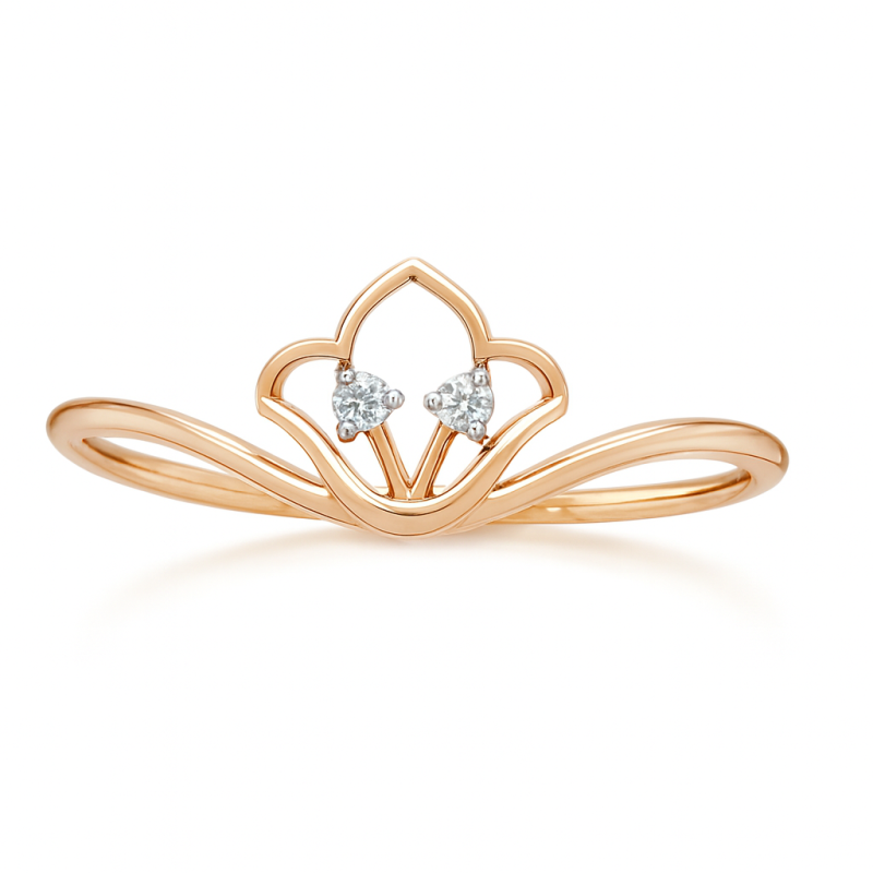 Lotus Wave Real Diamond Women Ring LNLR1248 | IGI CERTIFIED