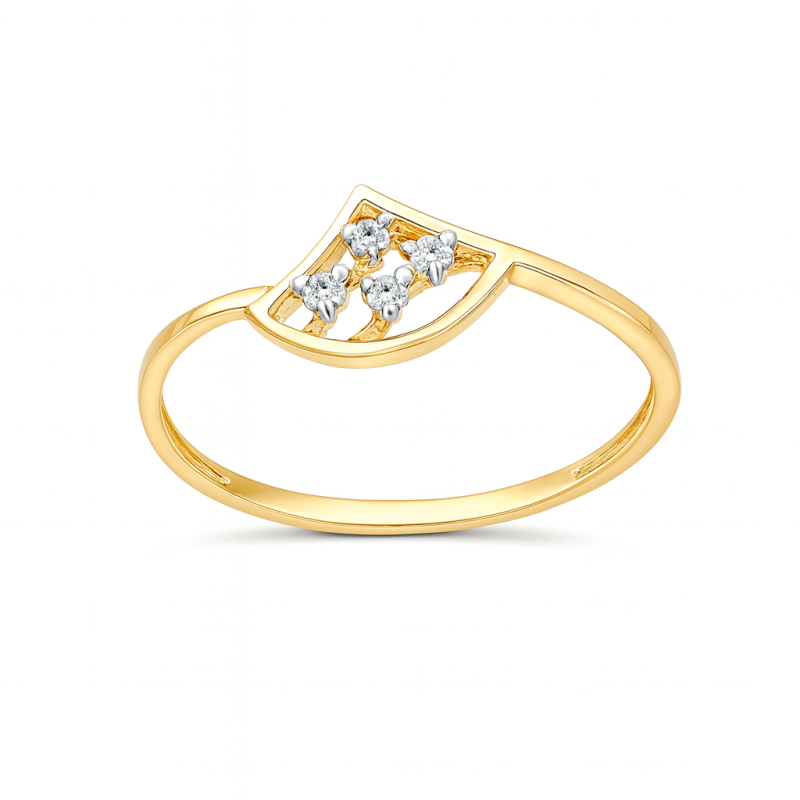 Curved Quad Natural Diamond Women Ring LNLR1254 | IGI CERTIFIED