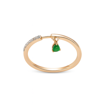 Dangling Emerald Real Diamond Women Ring LNLR1255 | IGI CERTIFIED