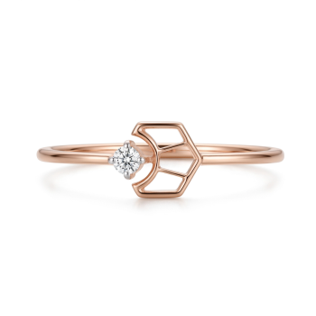 Hex Crescent Real Diamond Women Ring LNLR1258 | IGI CERTIFIED
