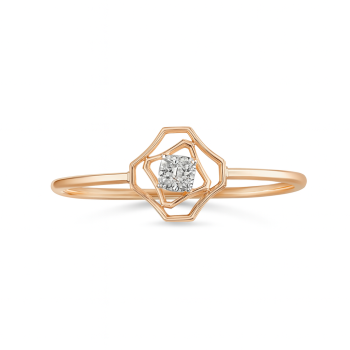 Nested Hex Natural Diamond Women Ring LNLR1261 | IGI CERTIFIED