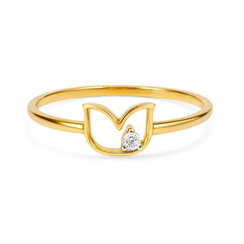 Tulip Solitaire Natural Diamond Women Ring LNLR1267 | IGI CERTIFIED
