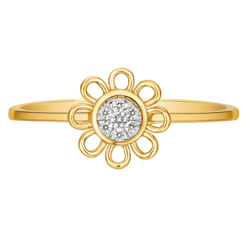 Daisy Cluster Natural Diamond Women Ring LNLR1271 | IGI CERTIFIED