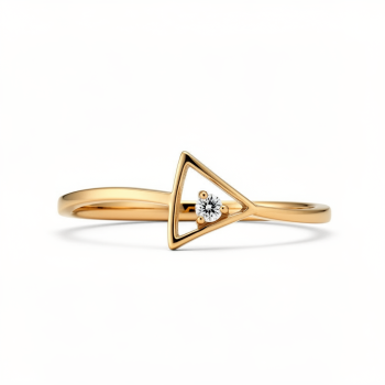 Triangle Frame Real Diamond Women Ring LNLR1277 | IGI CERTIFIED