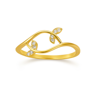 Vine Leaf Natural Diamond Women Ring LNLR1280 | IGI CERTIFIED