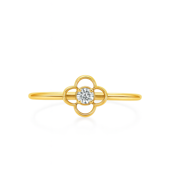 Clover Solitaire Natural Diamond Women Ring LNLR1284 | IGI CERTIFIED