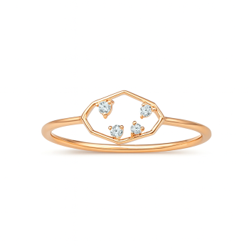 Hexagon Quad Natural Diamond Women Ring LNLR1297 | IGI CERTIFIED