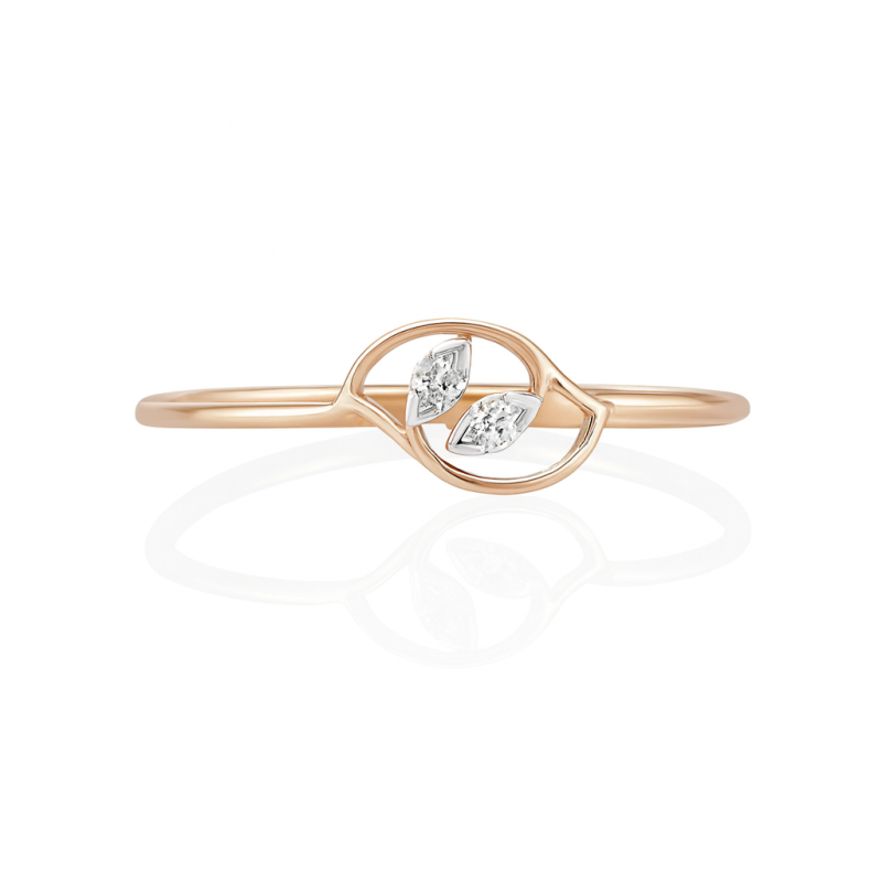 Eye Leaf Real Diamond Women Ring LNLR1298 | IGI CERTIFIED