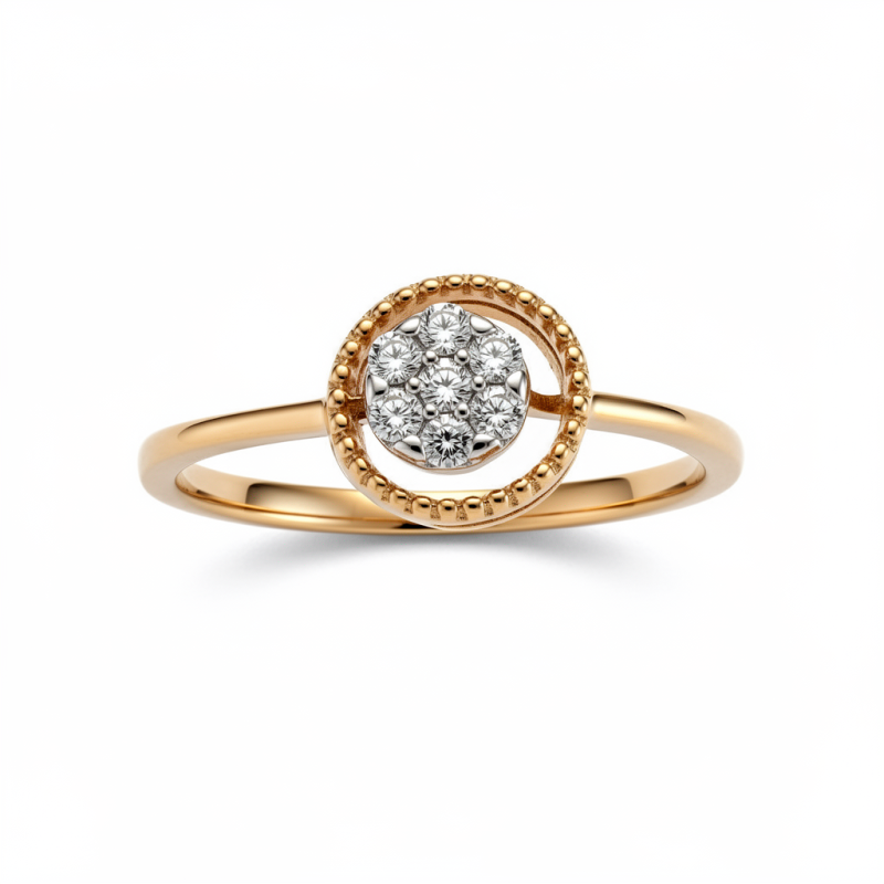 Beaded Halo Natural Diamond Women Ring LNLR1490 | IGI CERTIFIED