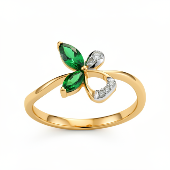 Twin Leaf Natural Diamond Women Ring LNLR1501 | IGI CERTIFIED